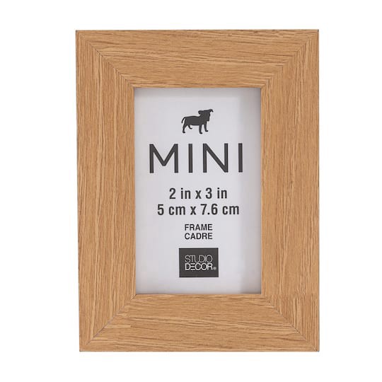 slide 1 of 5, Mini Natural Woodgrain Frame By Studio Decor, 4.05 in x 3.07 in x 0.47 in