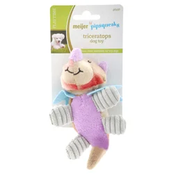 Meijer Lil Pipsqueak Mini Plush Triceratops Dog Toy