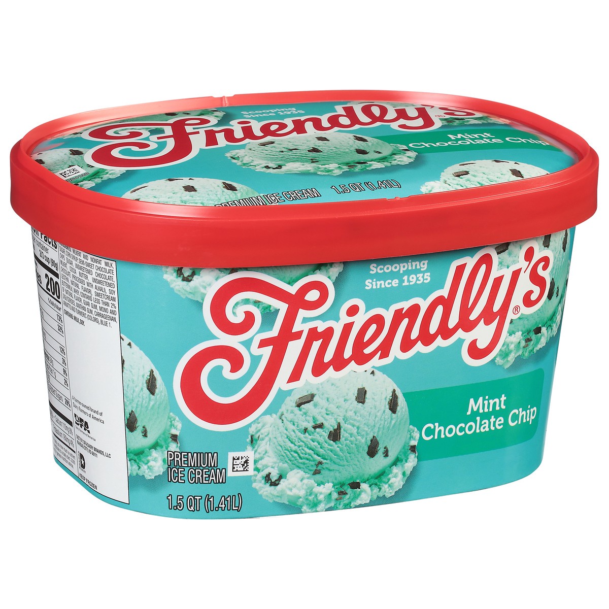 slide 2 of 9, Friendly's Premium Mint Chocolate Chip Ice Cream 1.5 qt, 1.5 qt