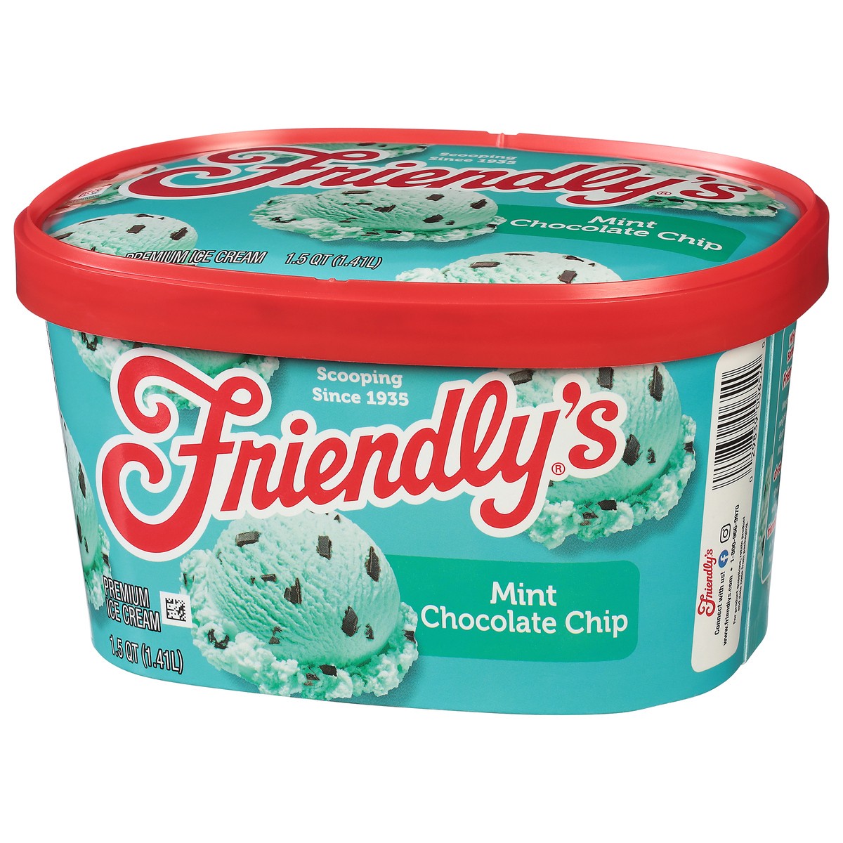 slide 3 of 9, Friendly's Premium Mint Chocolate Chip Ice Cream 1.5 qt, 1.5 qt