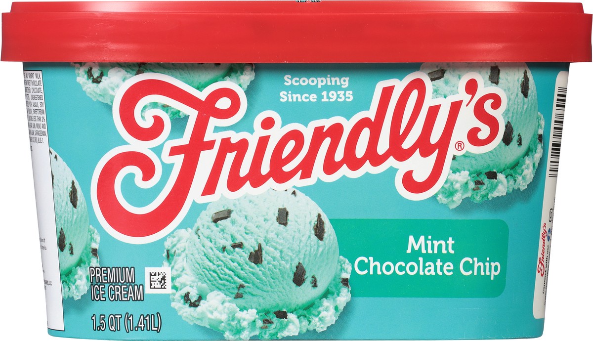 slide 6 of 9, Friendly's Premium Mint Chocolate Chip Ice Cream 1.5 qt, 1.5 qt