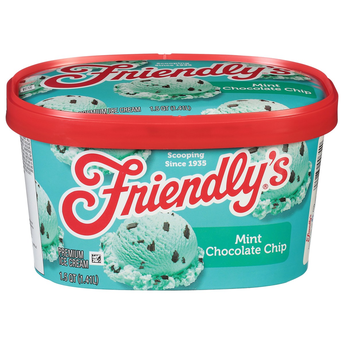 slide 1 of 9, Friendly's Premium Mint Chocolate Chip Ice Cream 1.5 qt, 1.5 qt