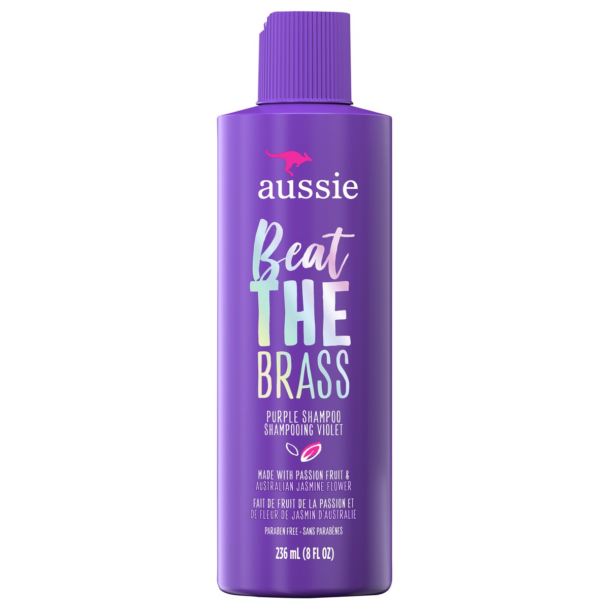 slide 1 of 1, Aussie Beat the Brass Paraben-Free Purple Shampoo for Color-Treated Hair, 8 fl oz