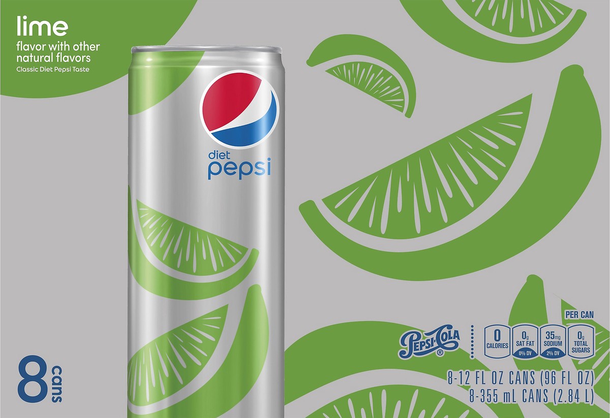 slide 3 of 5, Pepsi Diet 8 Pack Lime Soda 8 ea - 8 ct, 8 ct