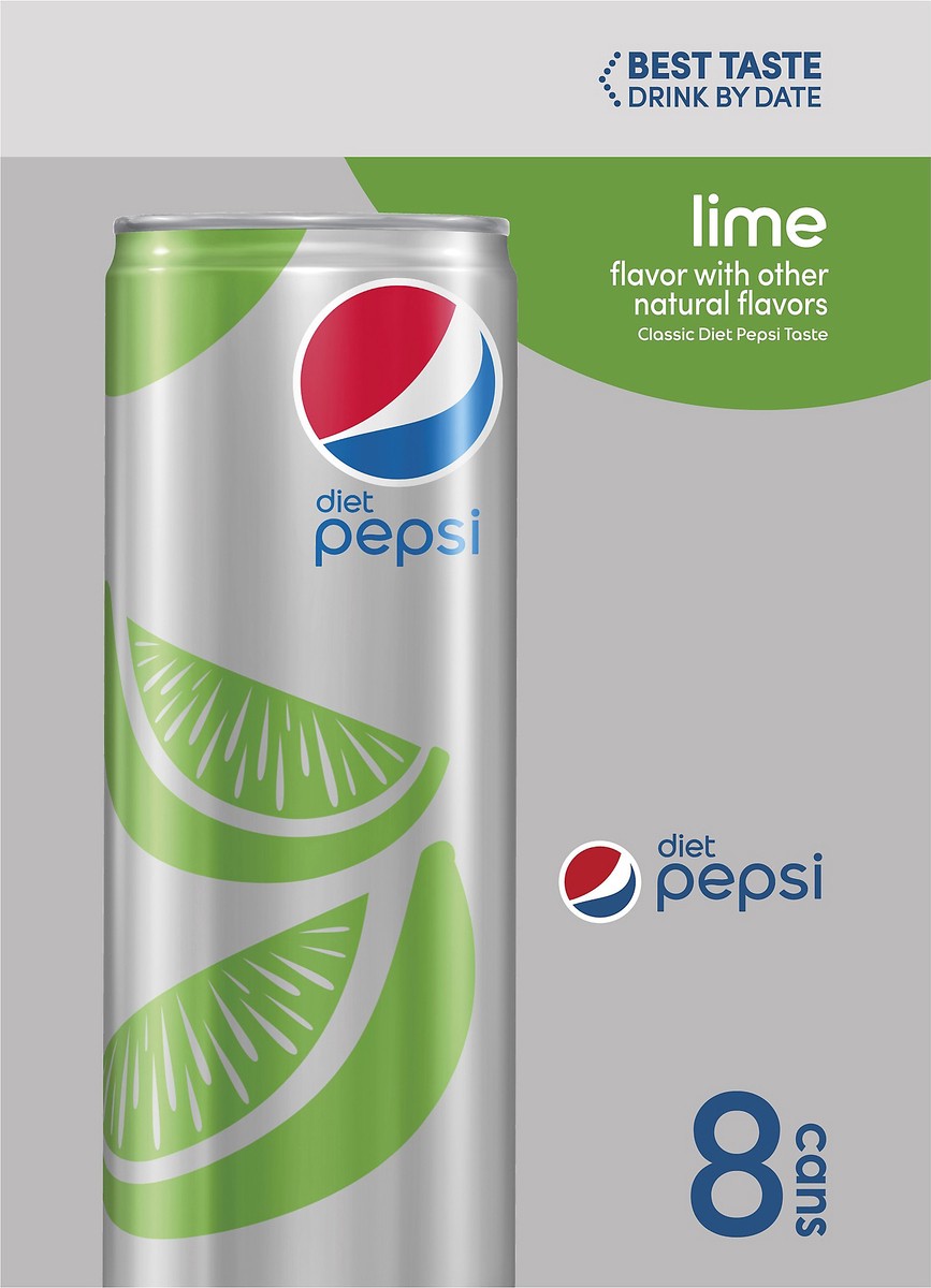 slide 5 of 5, Pepsi Diet 8 Pack Lime Soda 8 ea - 8 ct, 8 ct