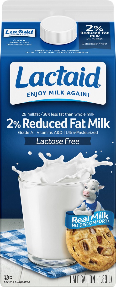 slide 6 of 9, Lactaid 2% Reduced Fat Milk, 64 oz, 1/2 gal