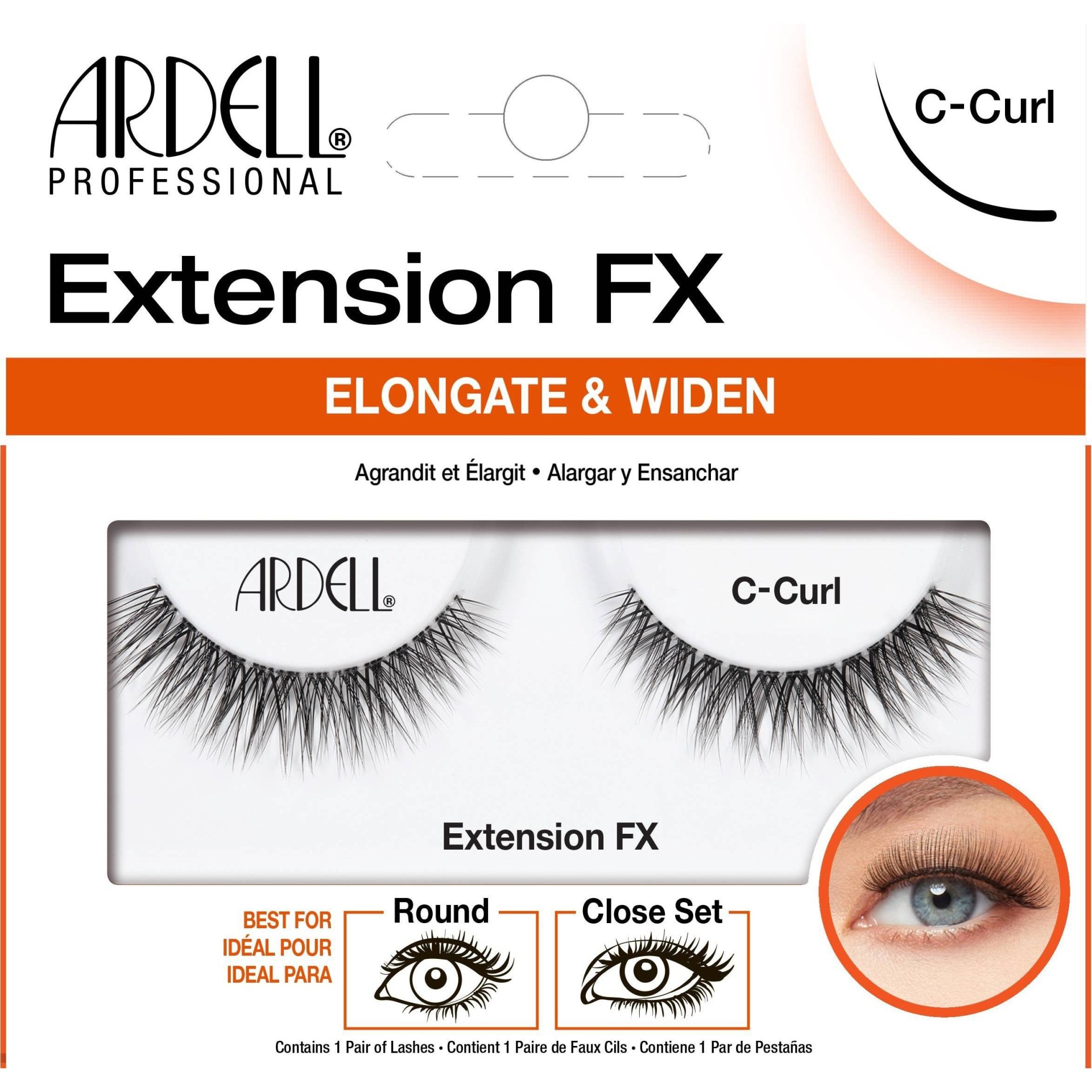 slide 1 of 1, Ardell Extension FX C-Curl Elongate & Widen Lash (Pair), 1 pair