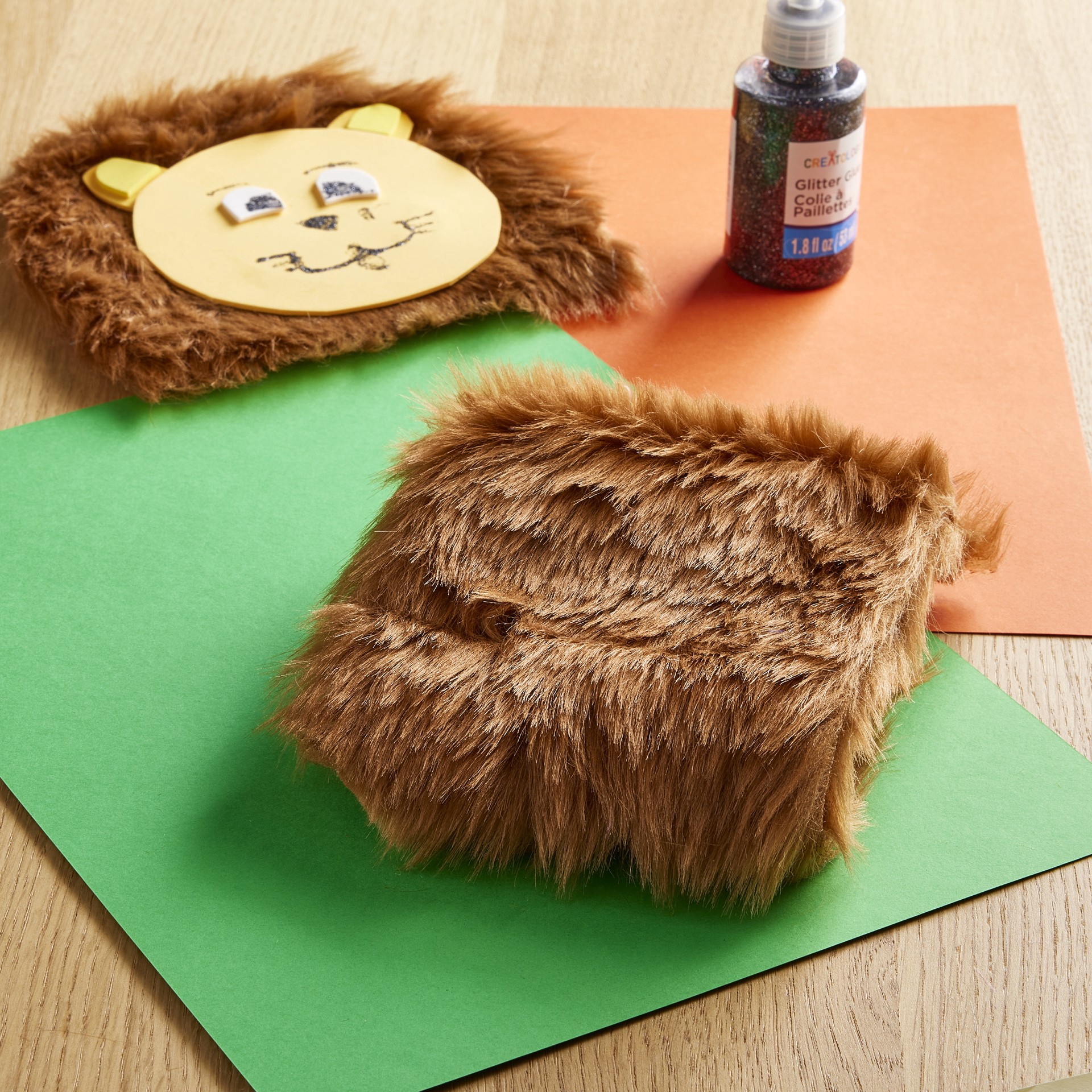 slide 3 of 4, Light Brown Craft Faux Fur By Creatology, 9 in x 12 in