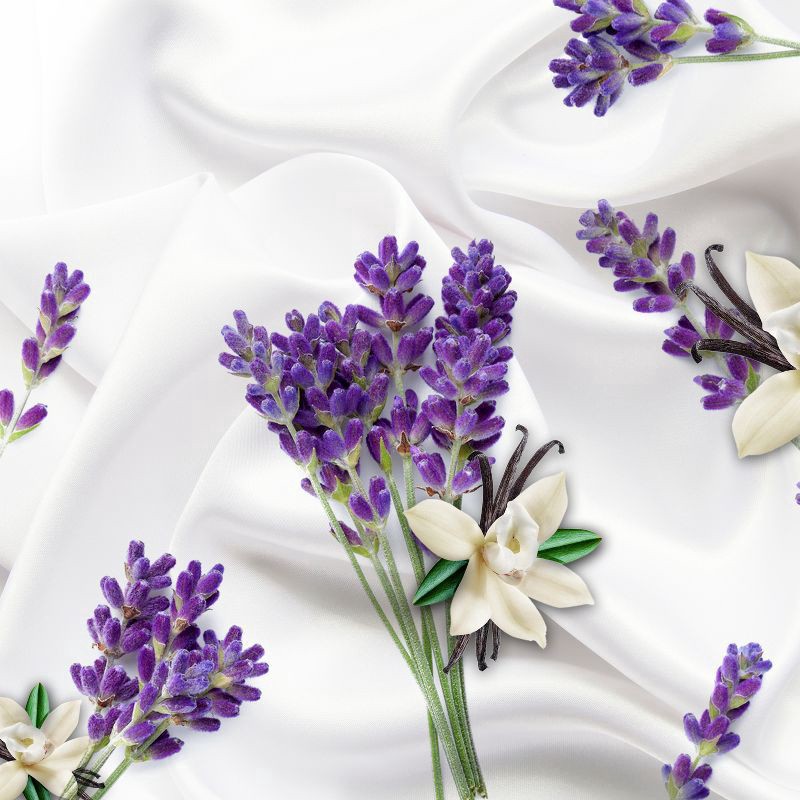 slide 3 of 8, Downy CALM, Mega Dryer Sheets, Laundry Fabric Softener, Lavender and Vanilla Bean, 50 Count, 50 ct