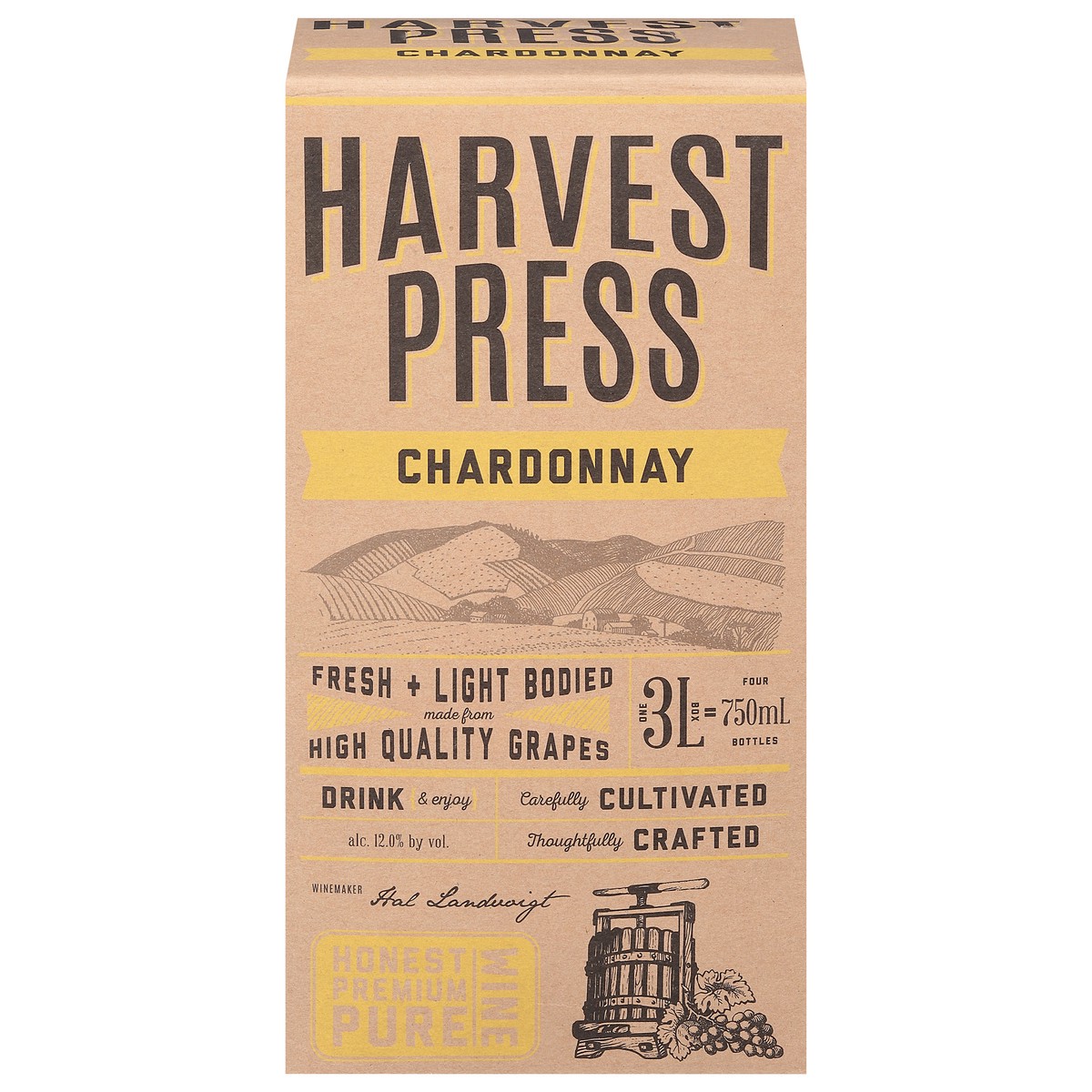 slide 1 of 9, Harvest Press Chardonnay 3 l, 3 liter