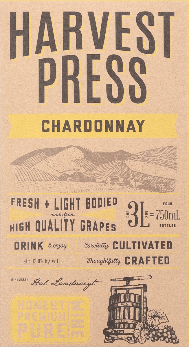 slide 6 of 11, Harvest Press Chardonnay 3 l, 3 liter