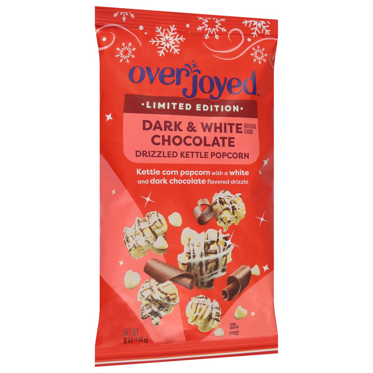 slide 2 of 4, Overjoyed Dark & White Chocolate Drizzled Kettle Corn 6 Oz - 6 OZ, 6 oz