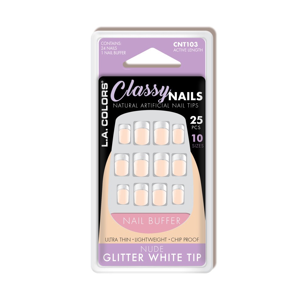 slide 1 of 1, LA COLORS Lac 25Pc Classy Nails Nude Gliter, 1 ct