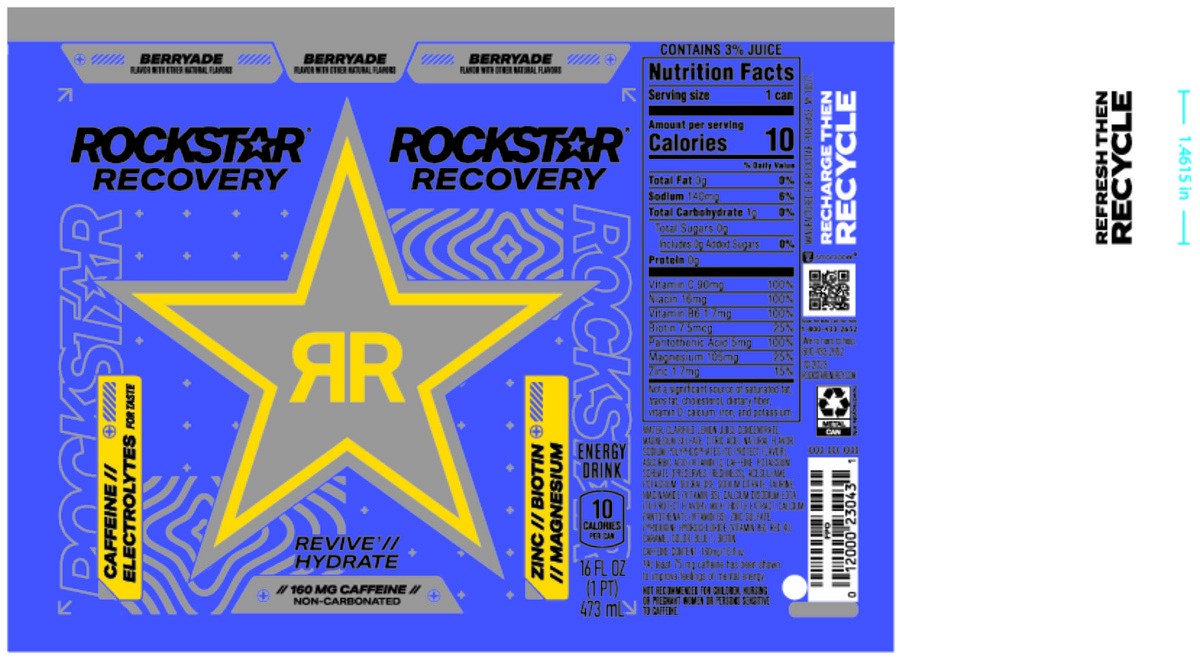 slide 5 of 11, Rockstar Recovery Energy Drink Berryade - 16 fl oz, 16 fl oz