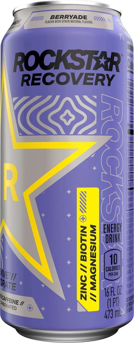 slide 11 of 11, Rockstar Recovery Energy Drink Berryade - 16 fl oz, 16 fl oz
