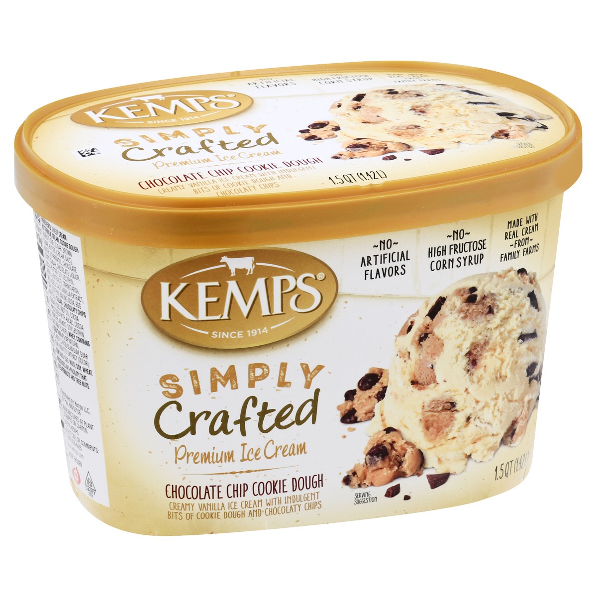 slide 3 of 9, Kemps Choc Chip Simply Crafted Ice Cream, 1.5 qt