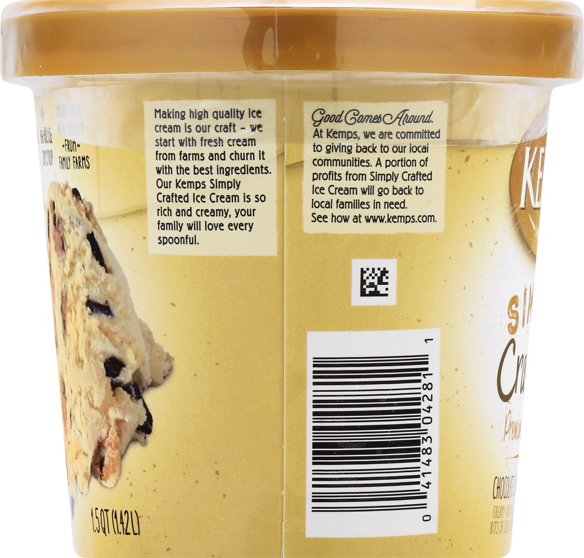 slide 7 of 9, Kemps Choc Chip Simply Crafted Ice Cream, 1.5 qt
