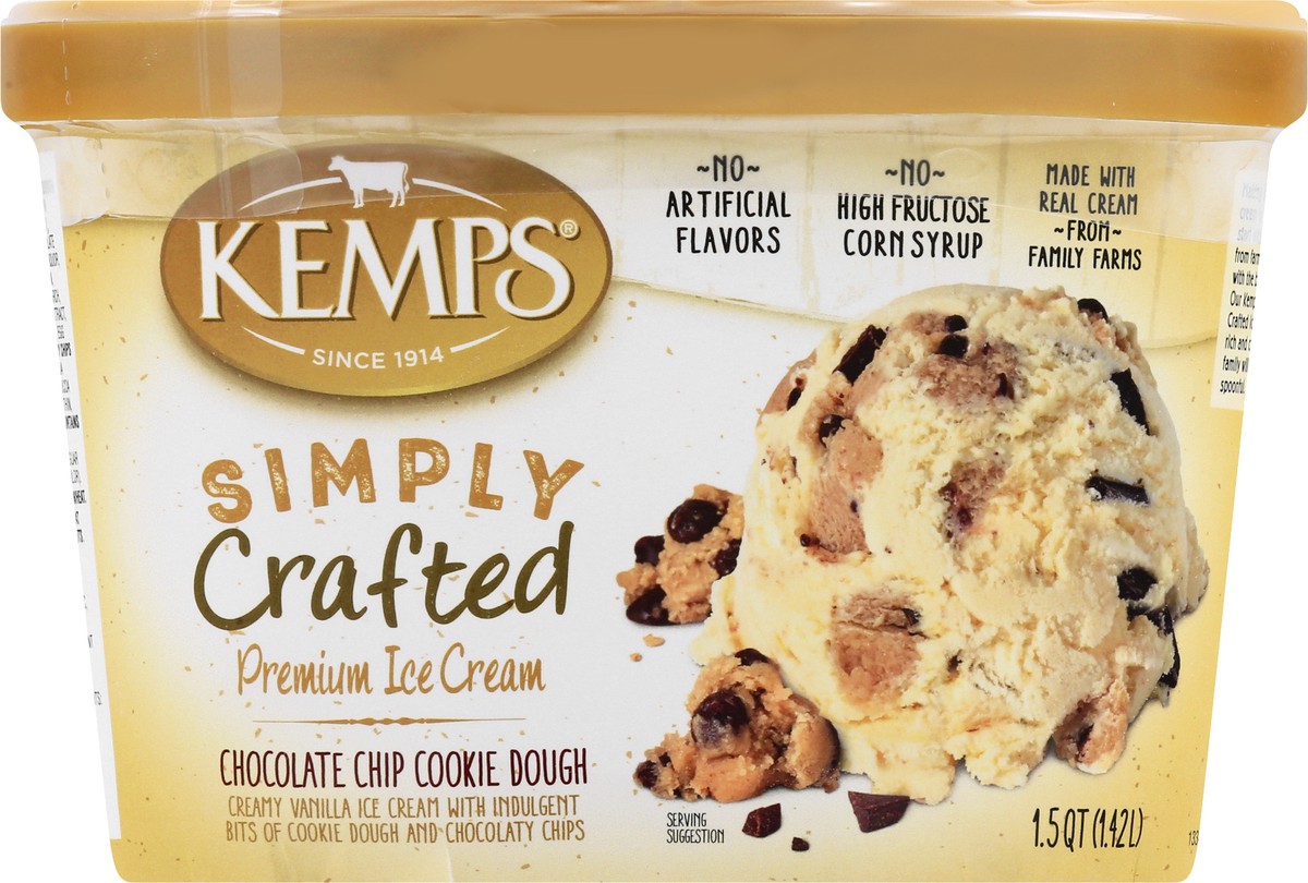 slide 1 of 9, Kemps Choc Chip Simply Crafted Ice Cream, 1.5 qt