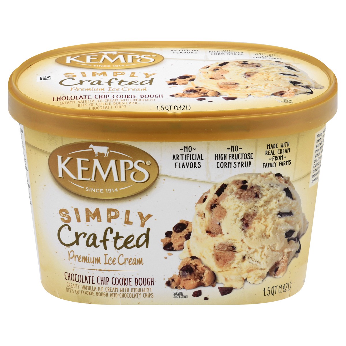 slide 1 of 9, Kemps Choc Chip Simply Crafted Ice Cream, 1.5 qt
