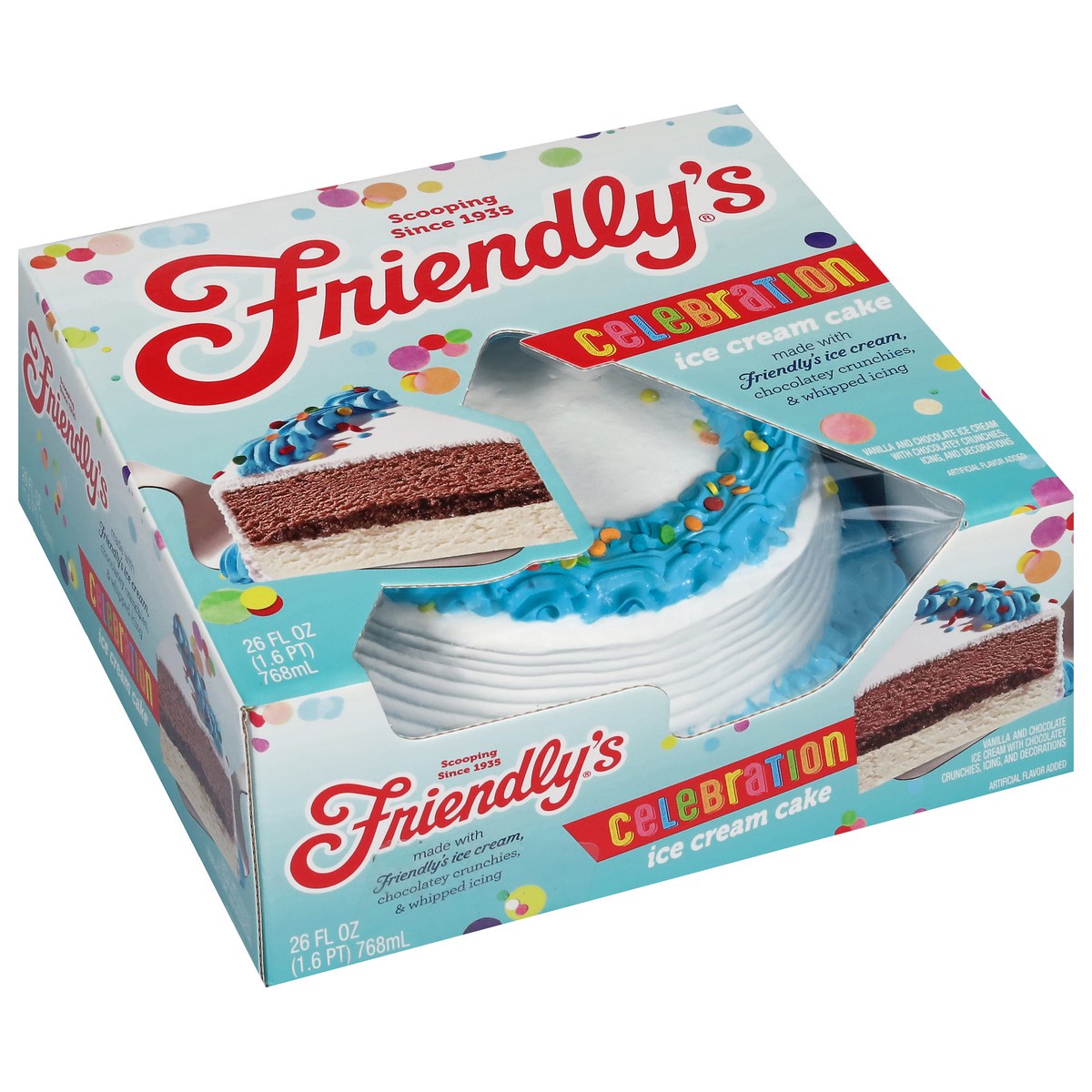 slide 3 of 13, Friendly's Celebration Ice Cream Cake 26 fl oz, 26 oz