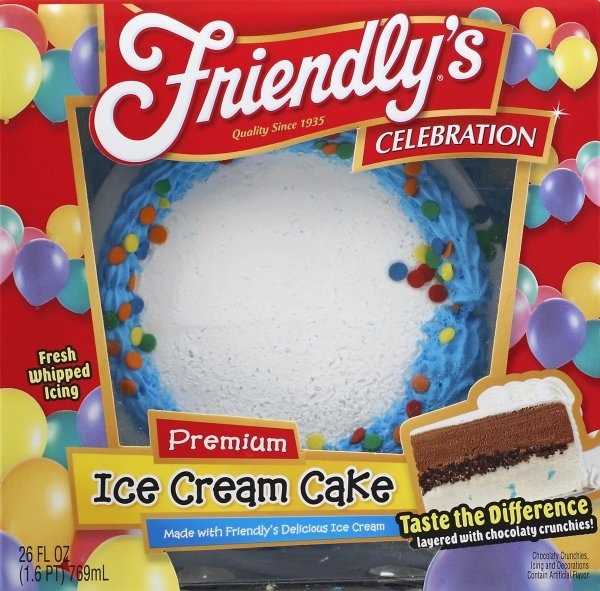 slide 1 of 1, Friendly's Celebration Premium Ice Cream Cake, 26 oz