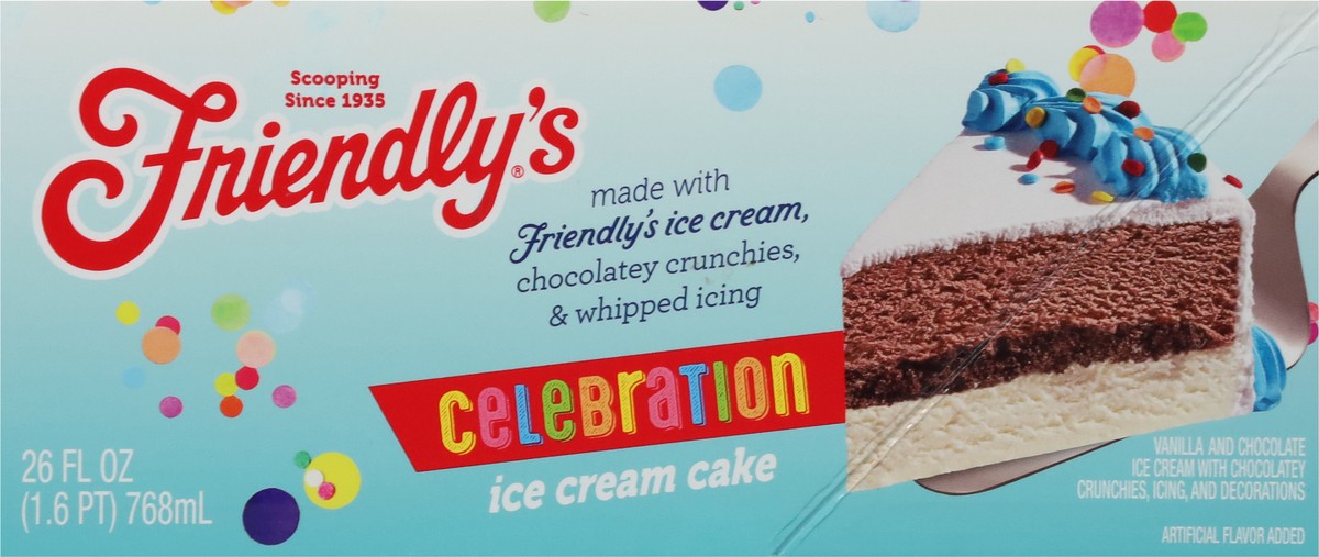 slide 6 of 13, Friendly's Celebration Ice Cream Cake 26 fl oz, 26 oz