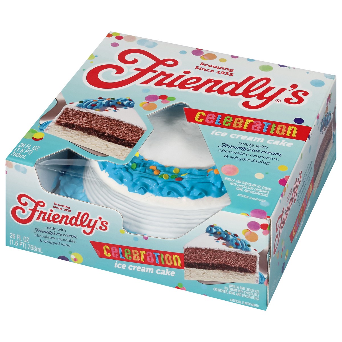 slide 9 of 13, Friendly's Celebration Ice Cream Cake 26 fl oz, 26 oz