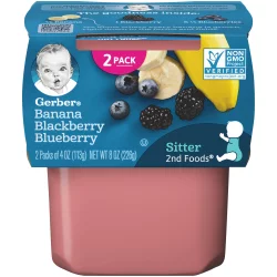 Gerber Banana Blackberry Blueberry Stage 2 Baby Food