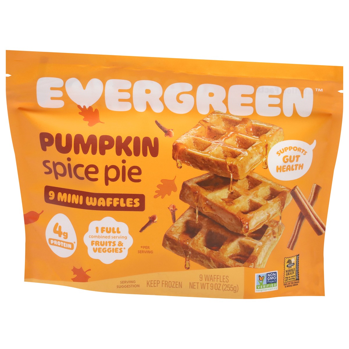 slide 10 of 13, Evergreen Pumpkin Spice Pie Waffles Mini 9 ea, 9 oz