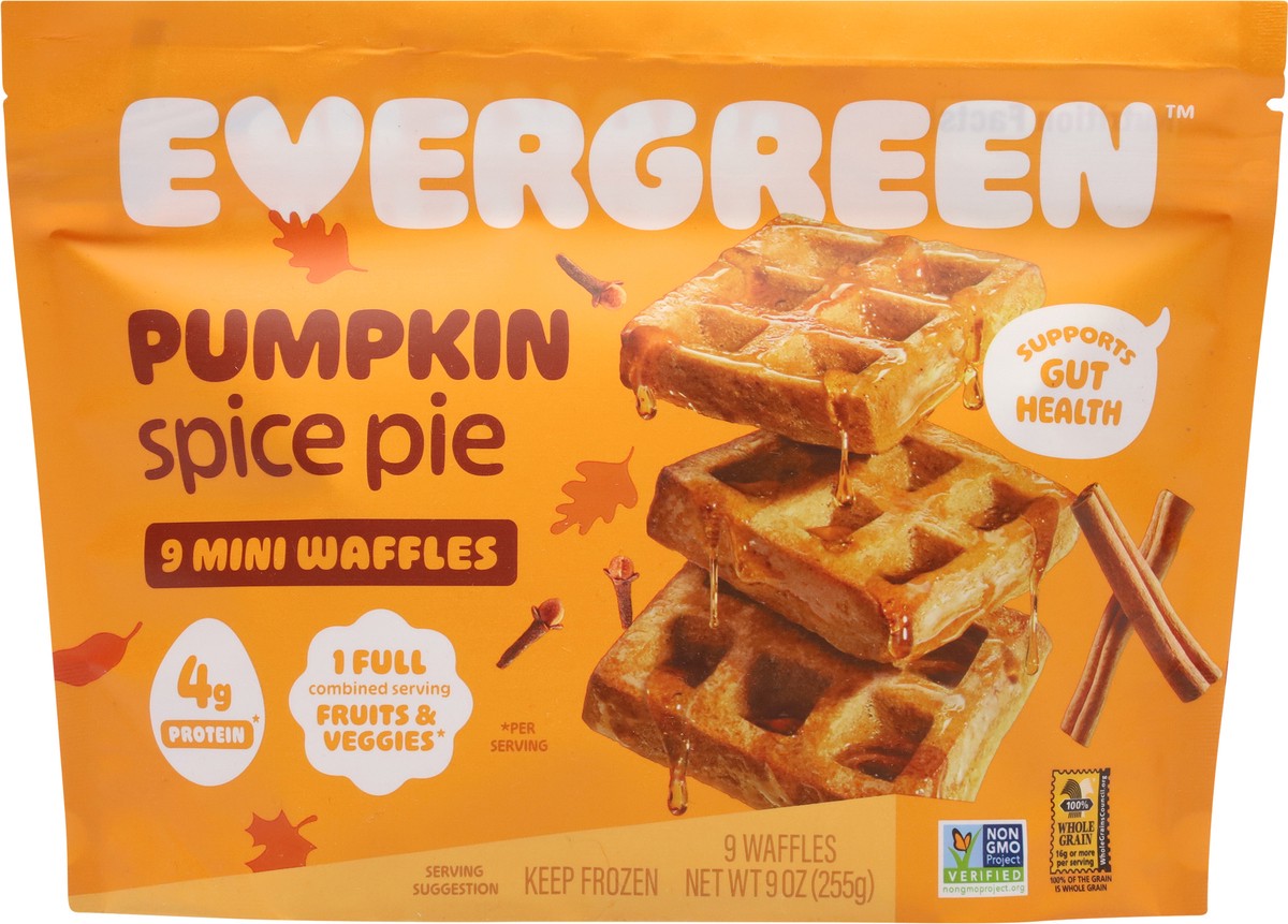 slide 3 of 13, Evergreen Pumpkin Spice Pie Waffles Mini 9 ea, 9 oz