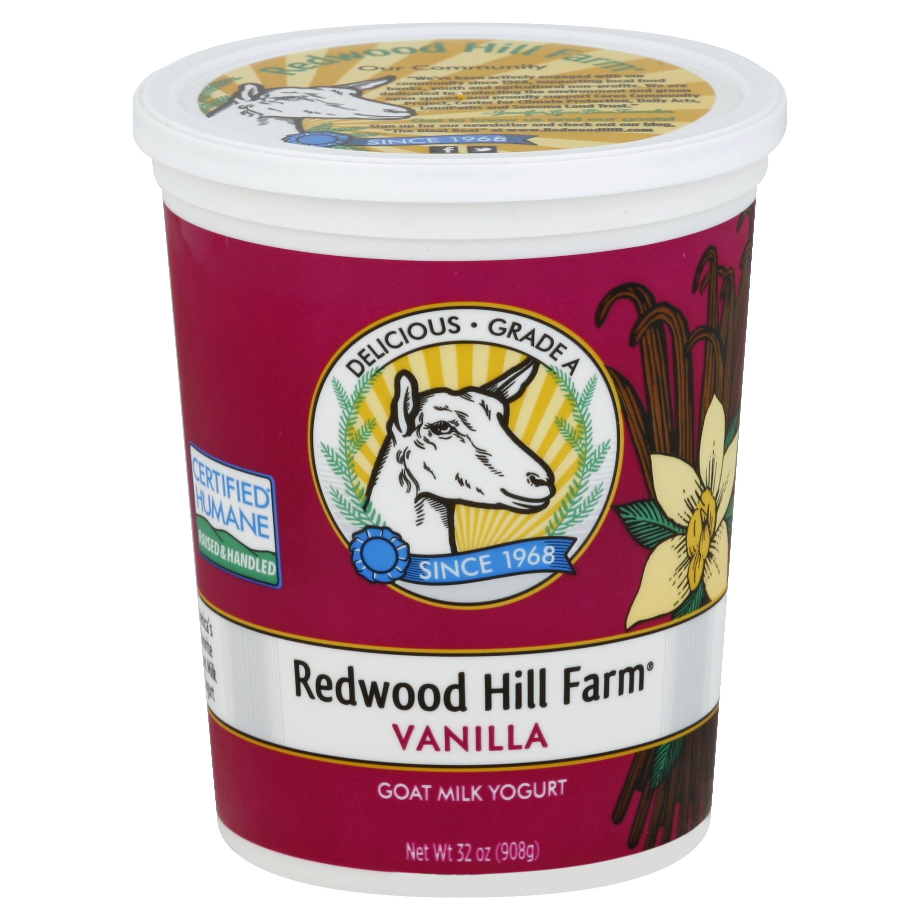 slide 1 of 2, Redwood Hill Farm Goat Milk Yogurt Vanilla, 32 oz