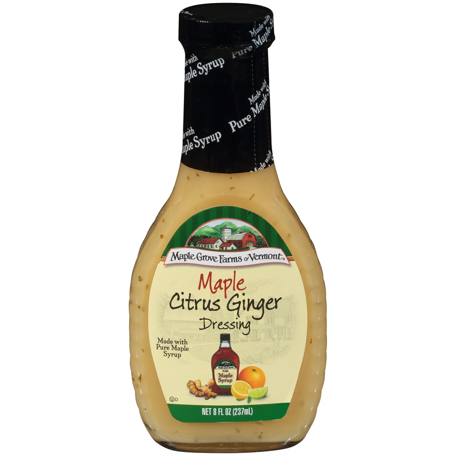 slide 1 of 8, Maple Grove Farms of Vermont Maple Citrus Ginger Dressing, 8 fl oz