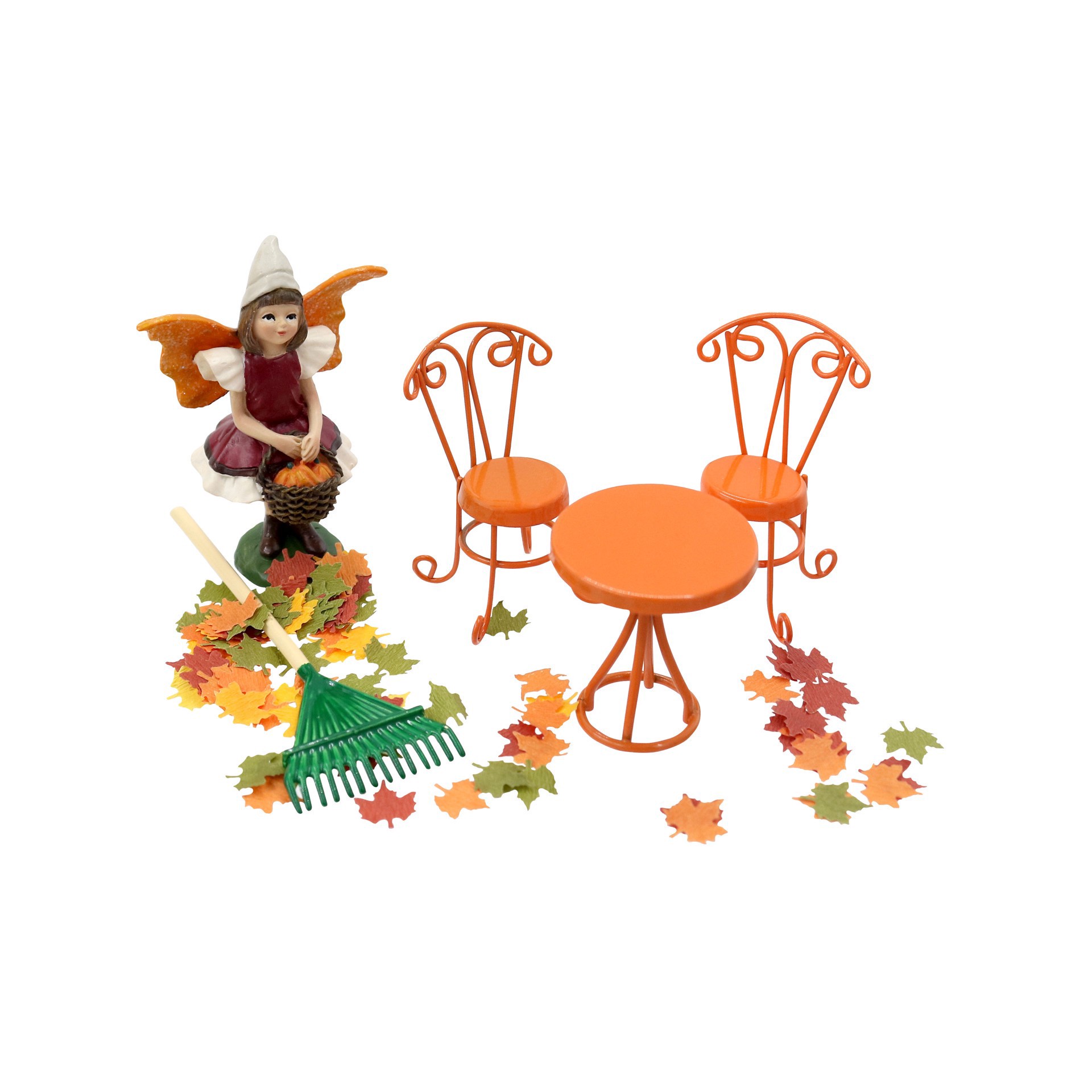 slide 3 of 3, Mini Orange Table & Chairs Bistro Set By Ashland, 2.42 in x 1.6 in x 0.94 in