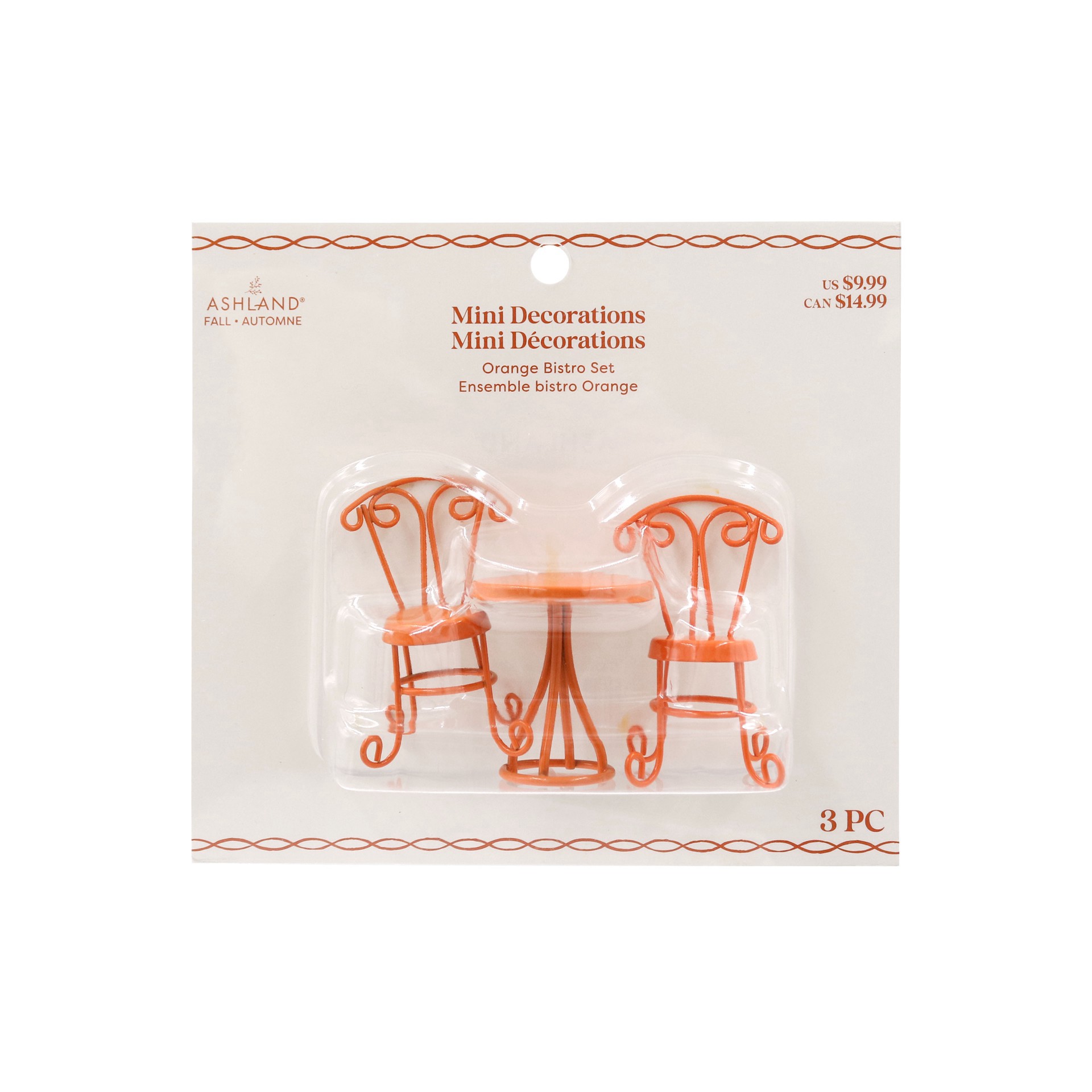 slide 2 of 3, Mini Orange Table & Chairs Bistro Set By Ashland, 2.42 in x 1.6 in x 0.94 in