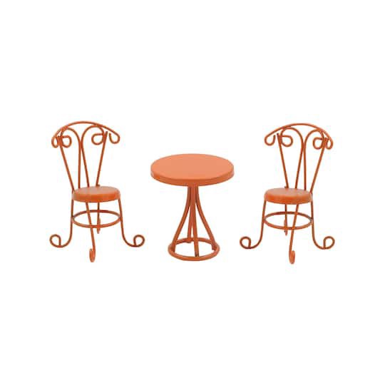 slide 1 of 3, Mini Orange Table & Chairs Bistro Set By Ashland, 2.42 in x 1.6 in x 0.94 in