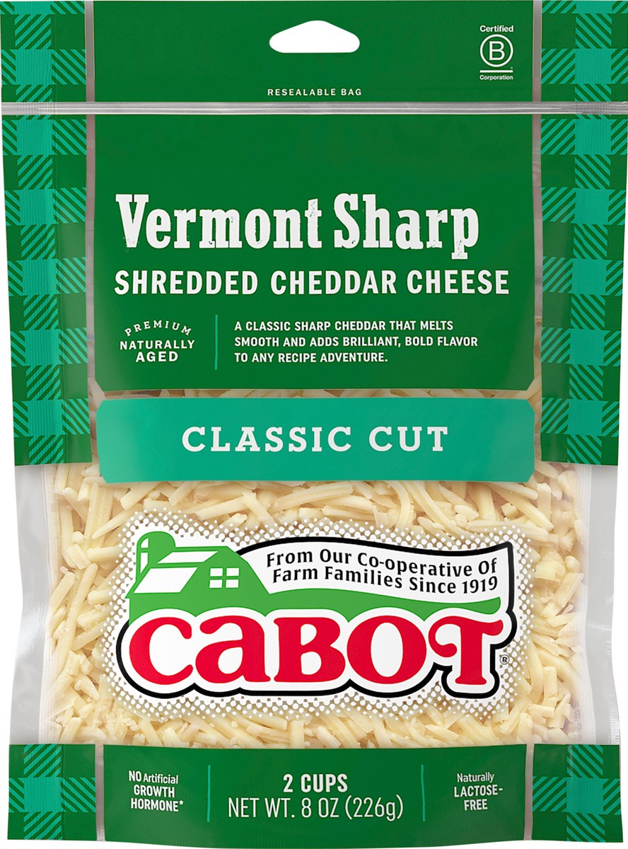 slide 3 of 6, Cabot Sharp Shredded Cheddar Cheese - 8 oz., 8 oz