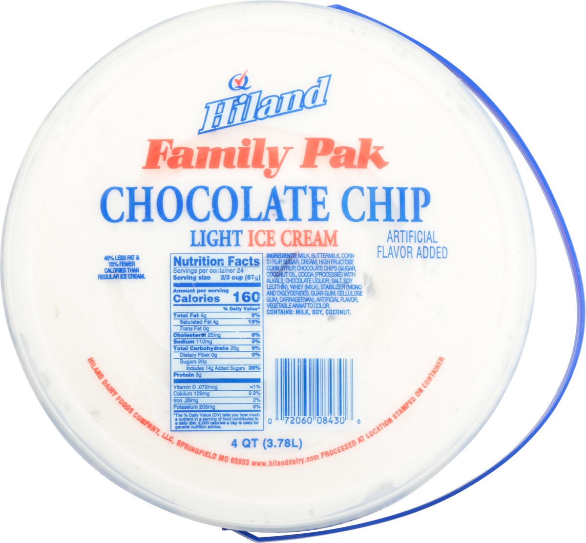 slide 4 of 9, Hiland Dairy Family Pack Light Chocolate Chip Ice Cream 4 qt, 4 qt