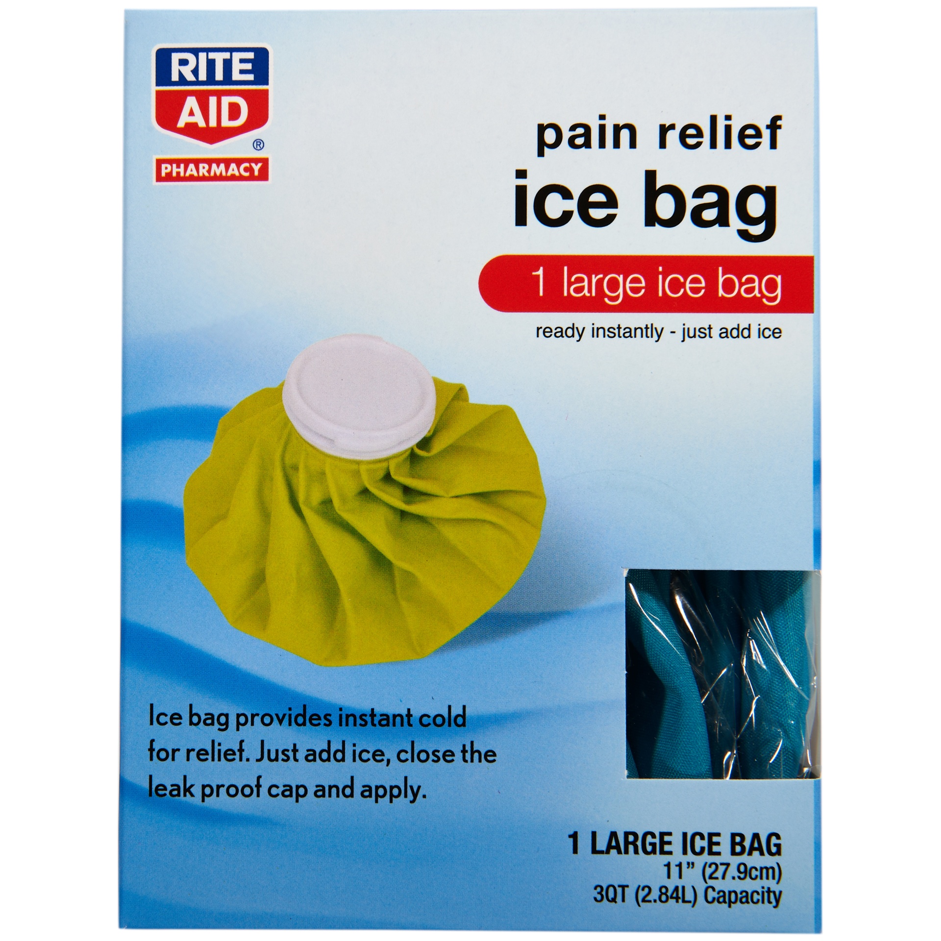 slide 1 of 4, Rite Aid Pain Relief Ice Bag, Large, 3 qt, 1 ct