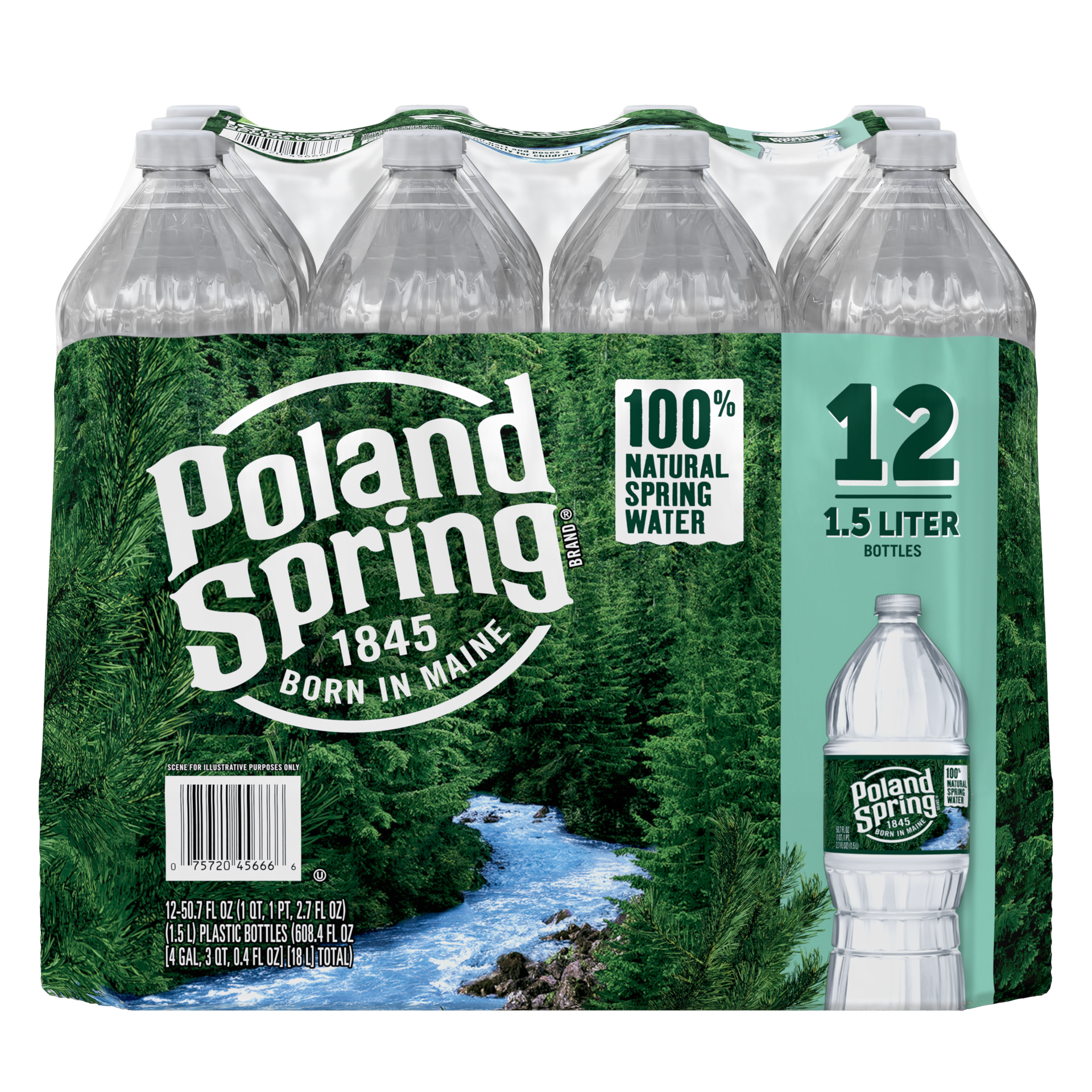 slide 1 of 10, POLAND SPRING Brand 100% Natural Spring Water, (Pack of 12) - 50.7 oz, 50.7 oz