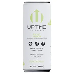 UPTIME Energy Drink Sweet Summer Melon, Zero Sugar, Natural Caffeine, 12 fl oz