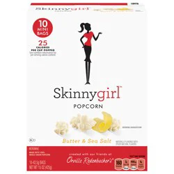 Skinnygirl Orville Redenbacher's Skinnygirl Butter & Sea Salt Microwave Popcorn, 15 oz. Mini Bag, 10 Count