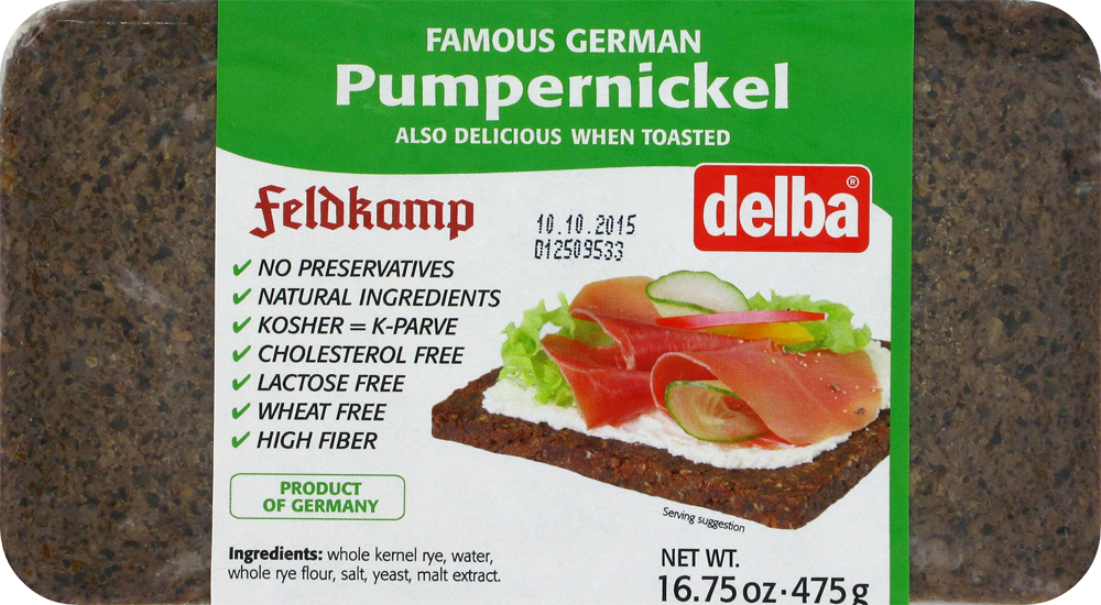slide 1 of 2, Delba Pumpernickel Bread, 16.75 oz