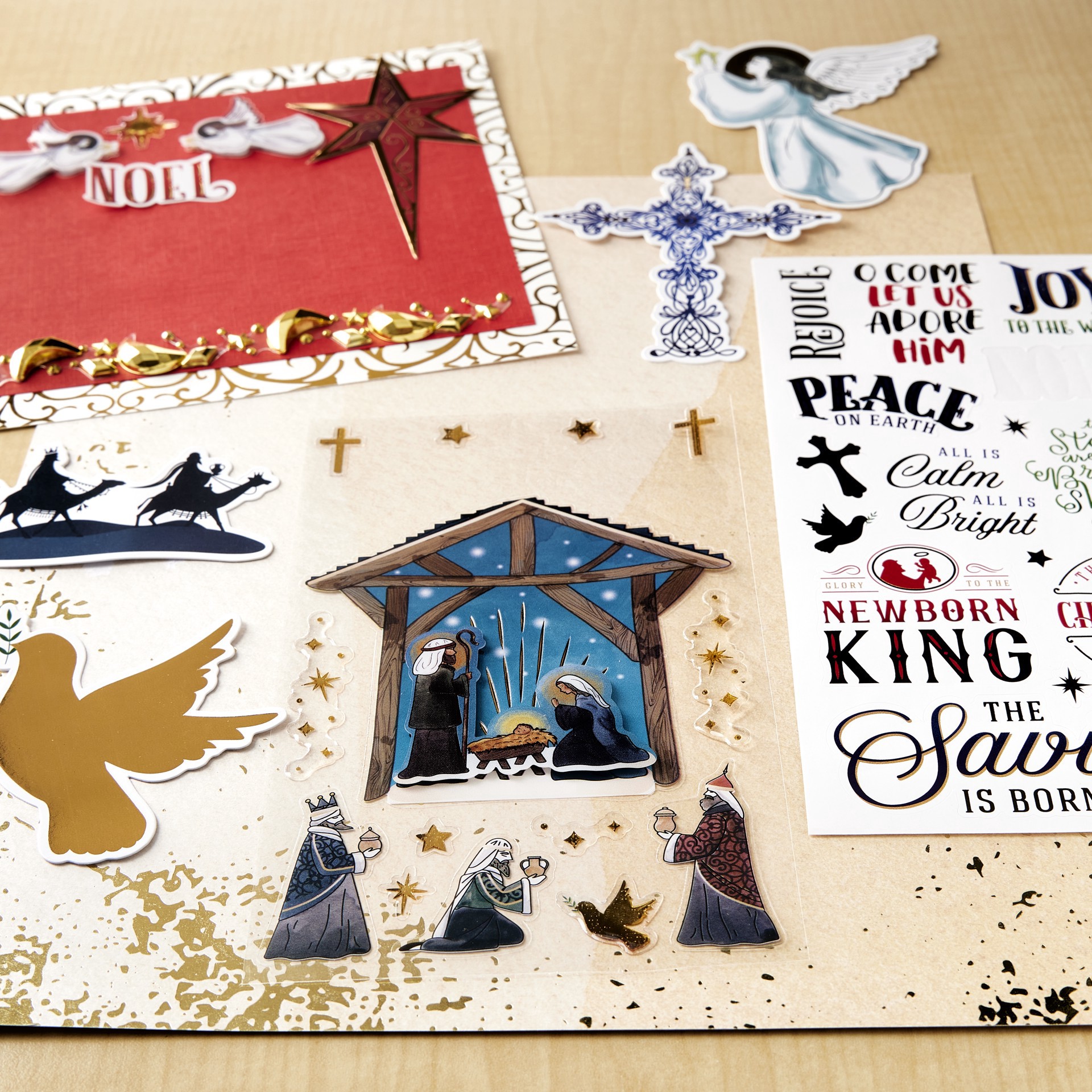 slide 2 of 5, Religious Christmas Sticker Pack By Recollections, 4 in x 8.5 in