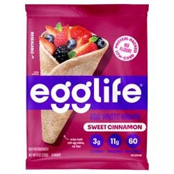 egglife Sweet Cinnamon Egg White Wrap, Gluten Free Refrigerated Flourless Tortilla Wraps, 6 oz, 6 Count