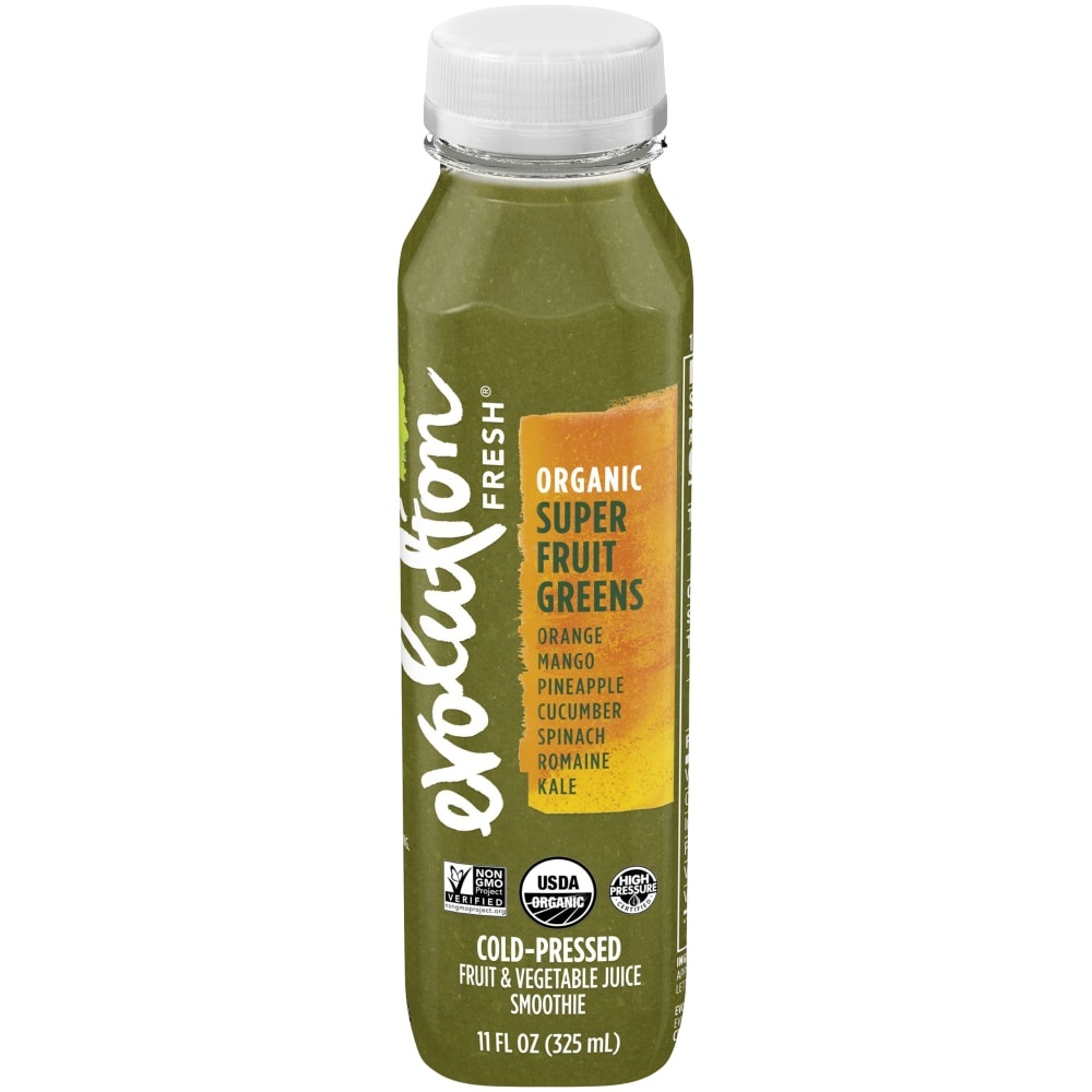 slide 1 of 1, Evolution Fresh Fresh Organic Super Fruit Greens Cold-Pressed Fruit & Vegetable Juice Smoothie, 