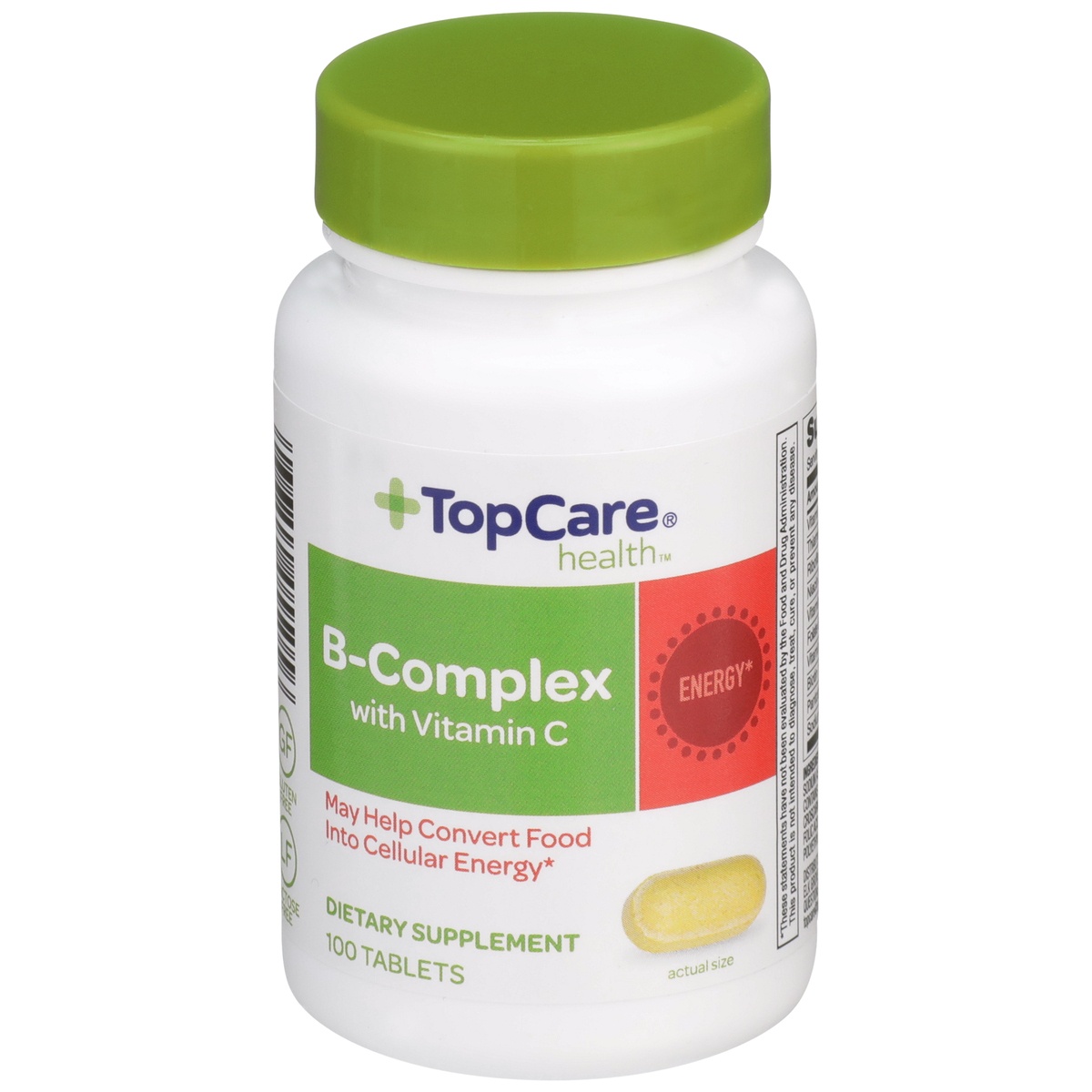 slide 1 of 1, TopCare B-Complex With Vitamin C May Help Convert Food Into Cellular Energy Dietary Supplement Tablets, 100 ct