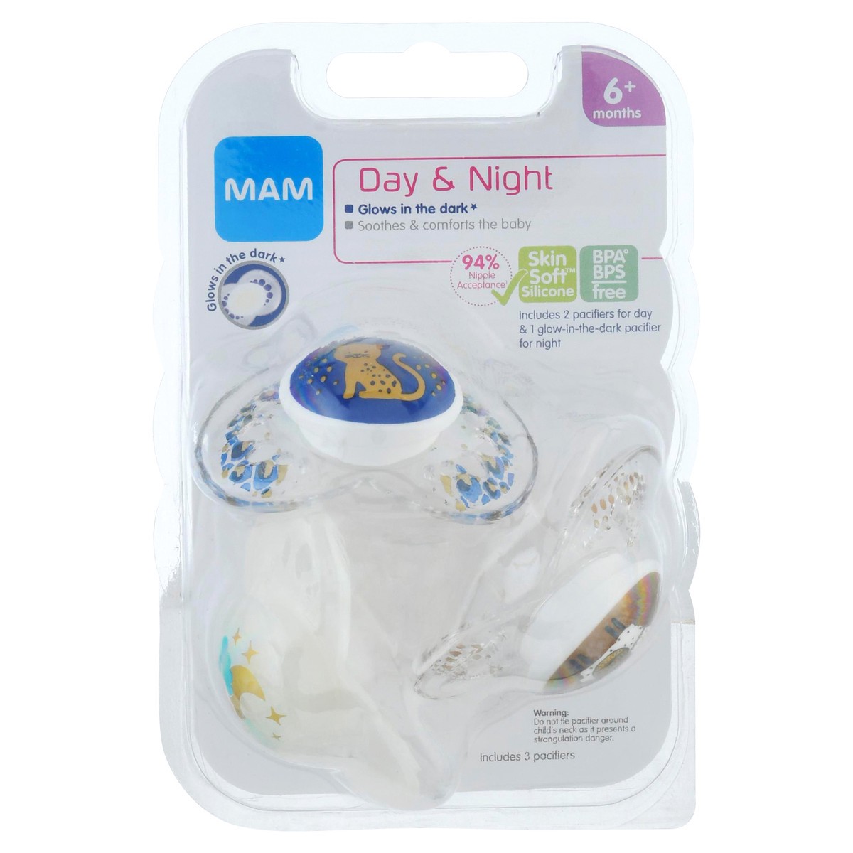 slide 1 of 9, MAM Day & Night Pacifier Collection, 6+m, 3 ct