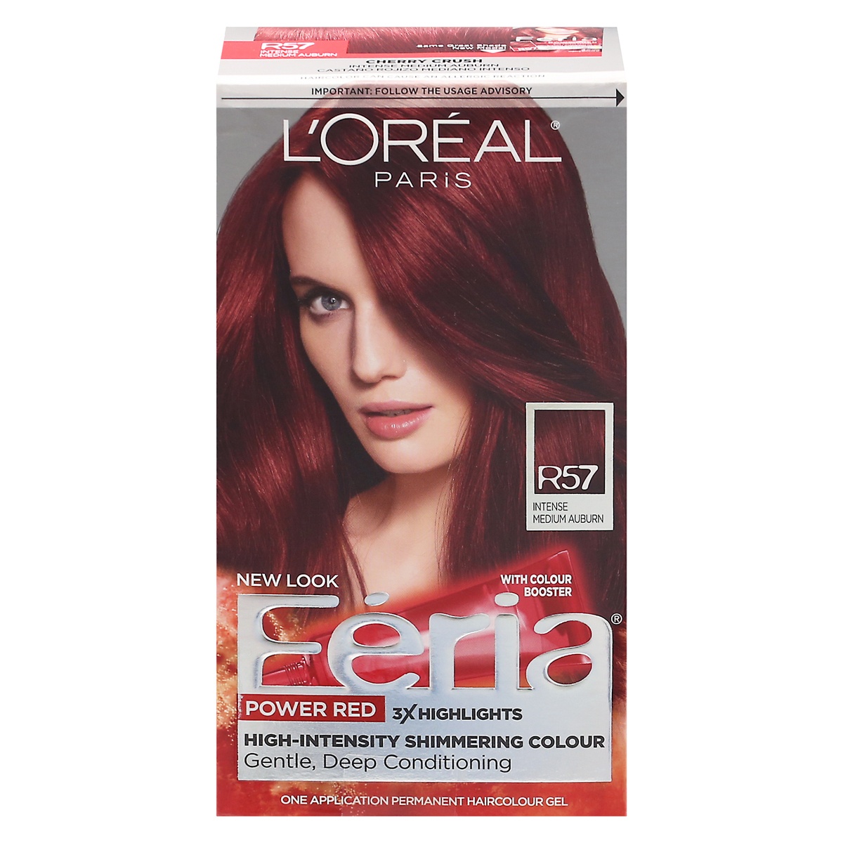 slide 1 of 1, L'Oréal Feria High-Intensity Shimmering Colour R57 Intense Medium Auburn Hair Color, 1 ct