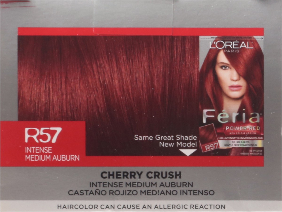 slide 9 of 9, L'Oréal Fería L'Oreal Paris Feria High Intensity Shimmering Color Power Red - R57 Intense M Auburn - 1 Kit, 1 ea
