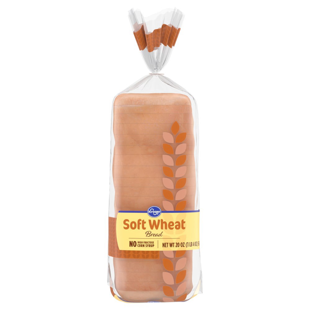slide 1 of 1, Kroger Soft Wheat Bread, 20 oz